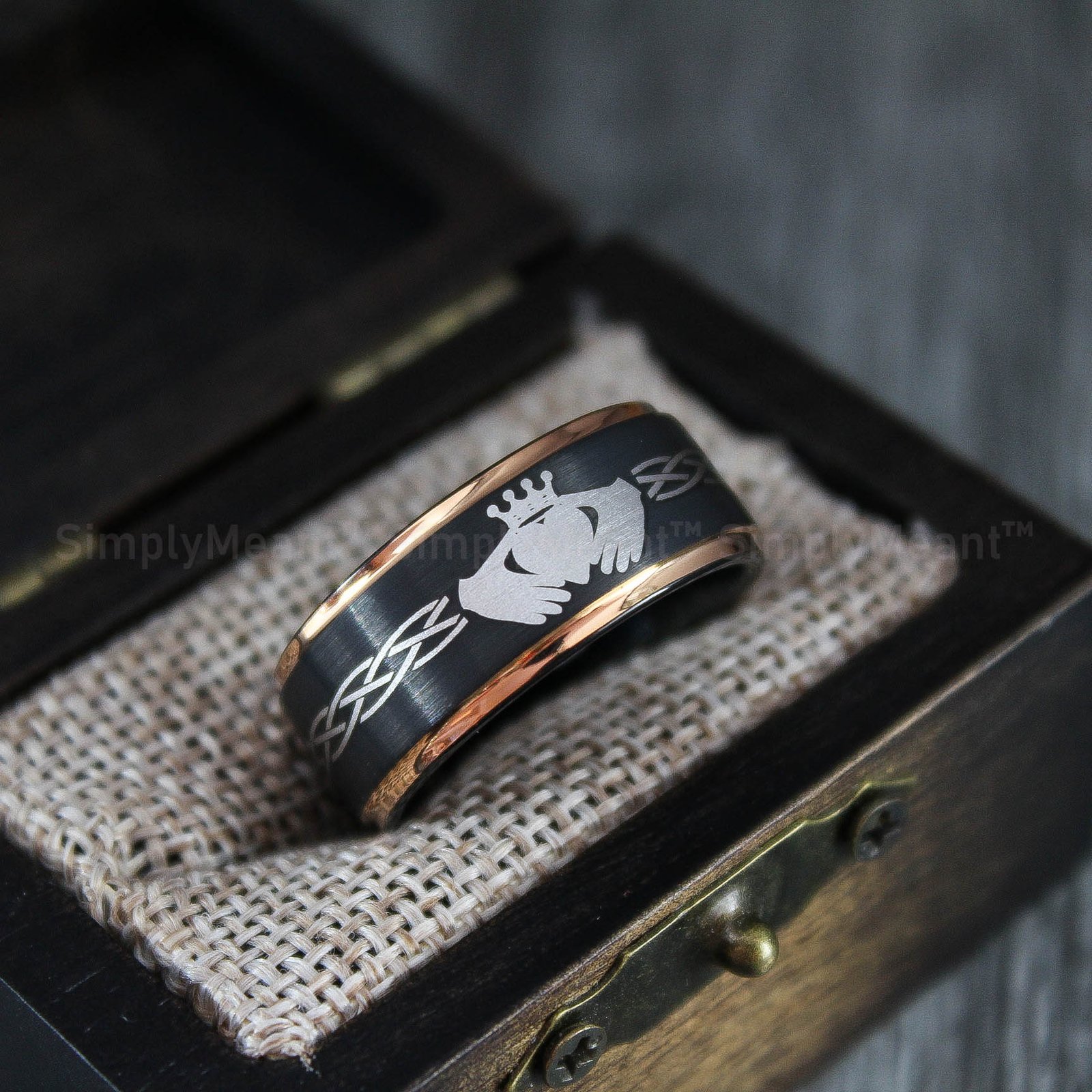 IMG_1512-2 Claddagh Rings, Claddagh Couple Wedding Bands, Irish Rings, Couple Ring Set - Image 4