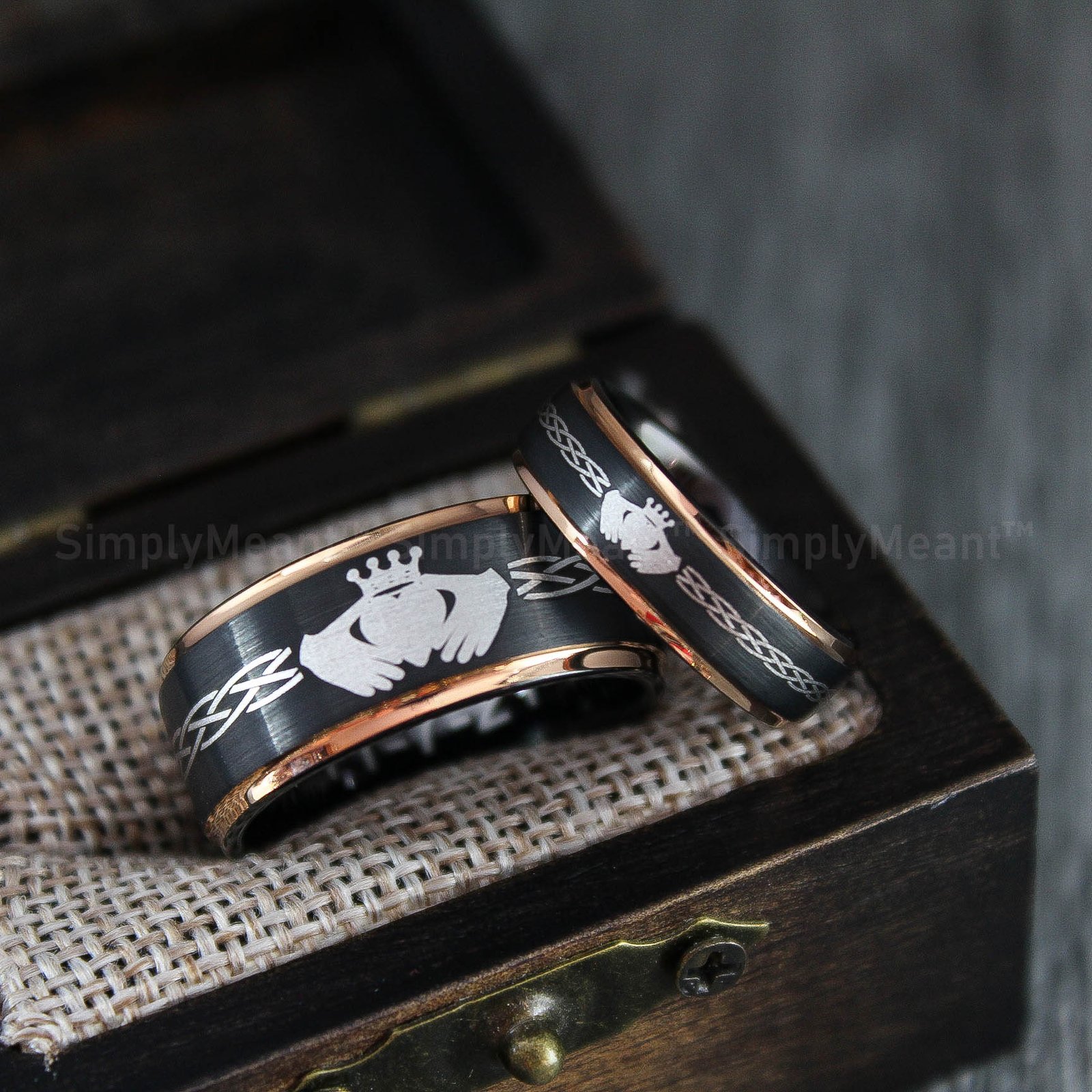 IMG_1514 Claddagh Rings, Claddagh Couple Wedding Bands, Irish Rings, Couple Ring Set - Image 1