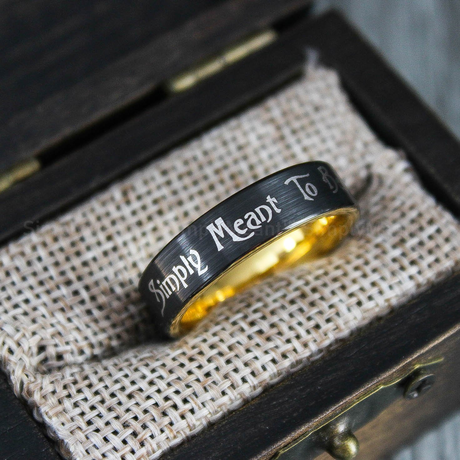 IMG_1519 Simply Meant To Be Ring, Simply Meant To Be Wedding Band, Black Wedding Band - Image 9