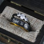 Simply Meant To Be Rings, Simply Meant To Be Bridal Wedding Set, Black Wedding Band