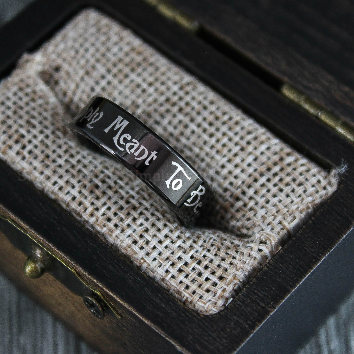 IMG_1529 Simply Meant To Be Ring, Simply Meant To Be Wedding Band, Black Wedding Band - Image 1