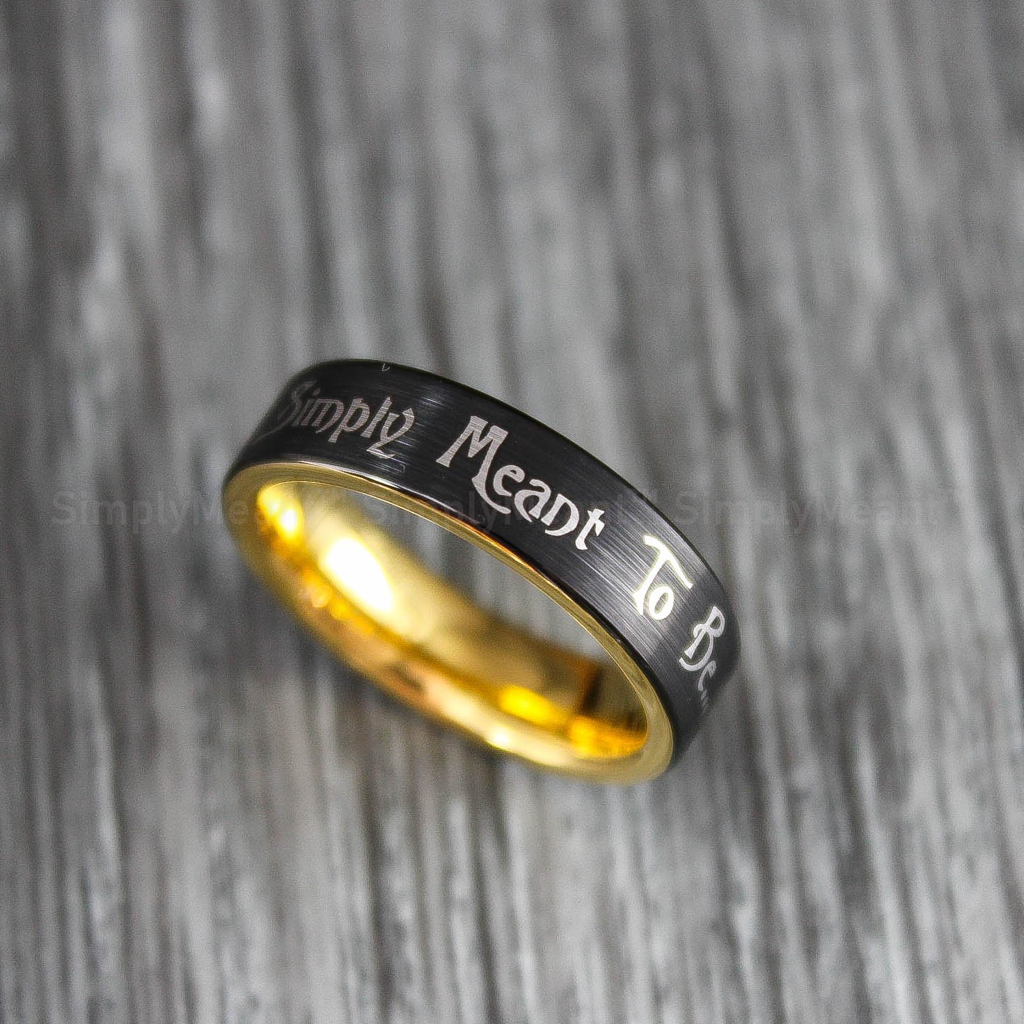 IMG_1533 Simply Meant To Be Ring, Simply Meant To Be Wedding Band, Black Wedding Band - Image 5