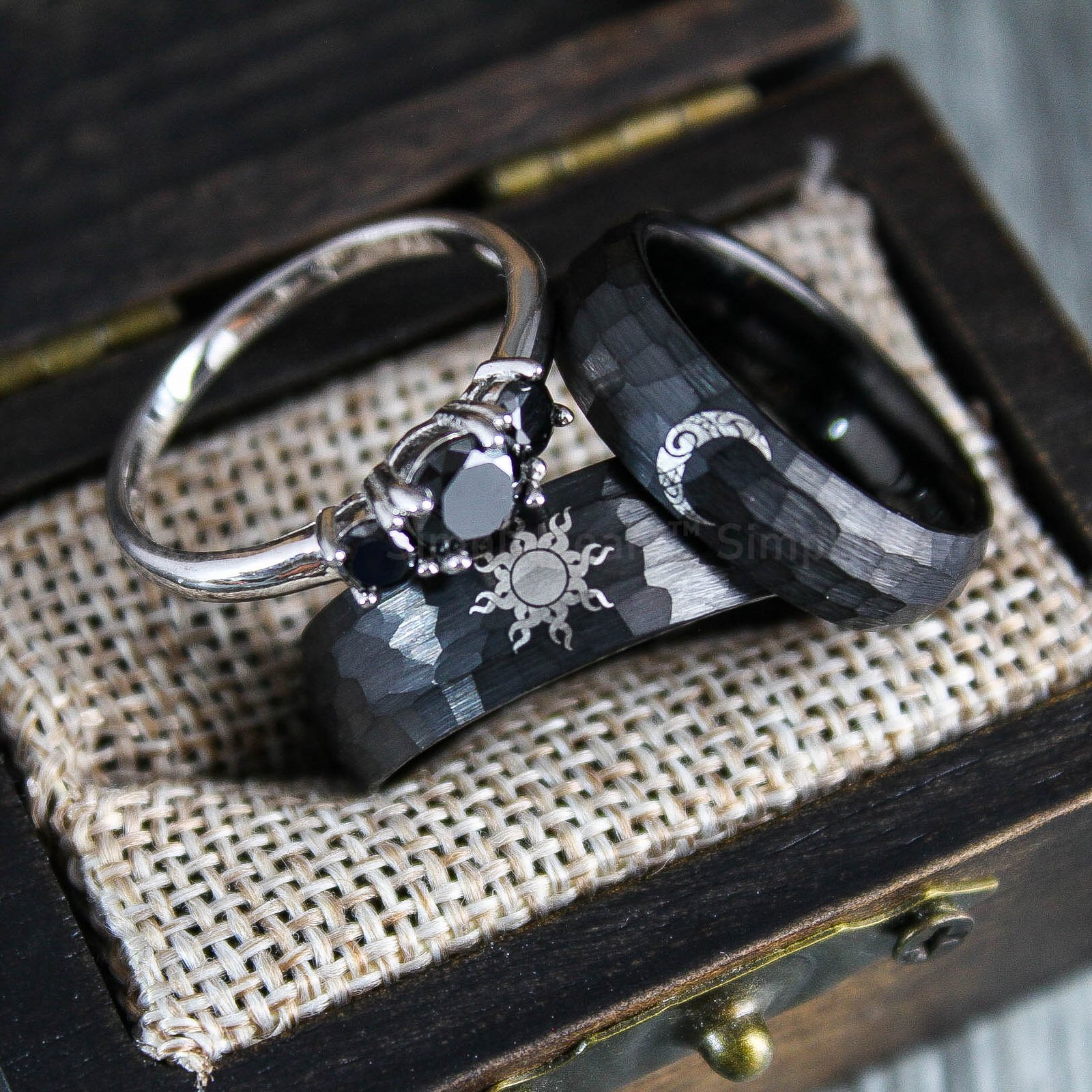 IMG_1667 Sun and Moon Rings, Sun and Moon Wedding Bands, Sun and Moon Jewelry, Couple Rings - Image 1