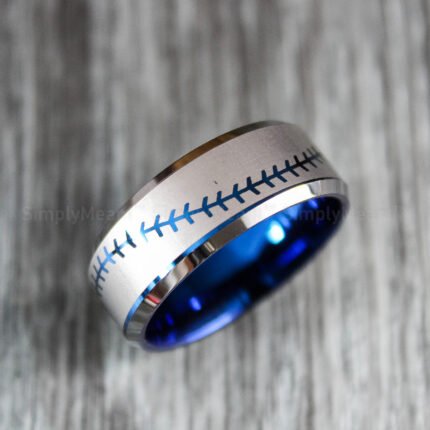 Baseball Ring, Baseball Jewelry, Baseball Stitch Wedding Band