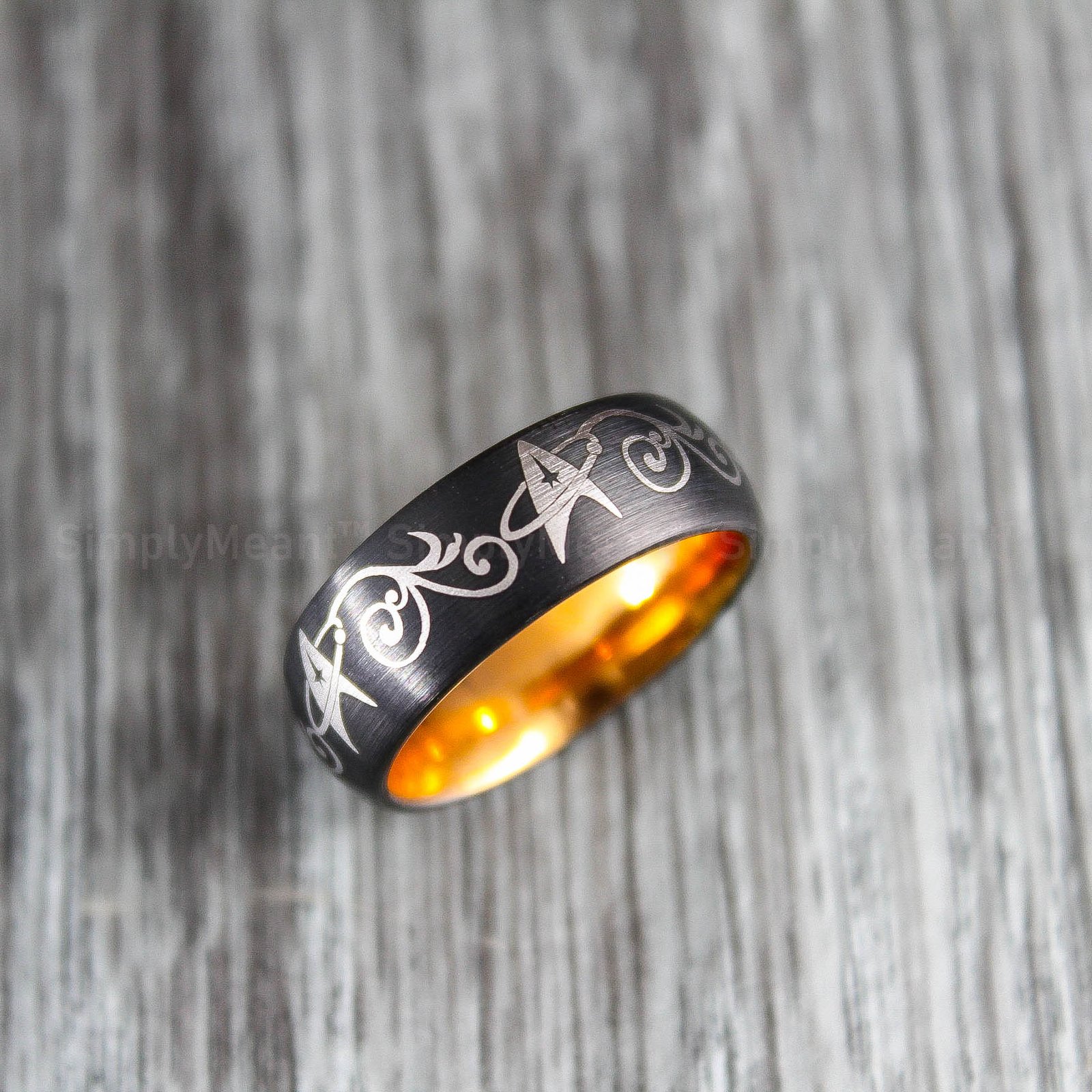 IMG_1701 Star Trek Wedding Rings, Starfleet  Wedding Rings, Starfleet Jewelry, Star Trek Rings - Image 3