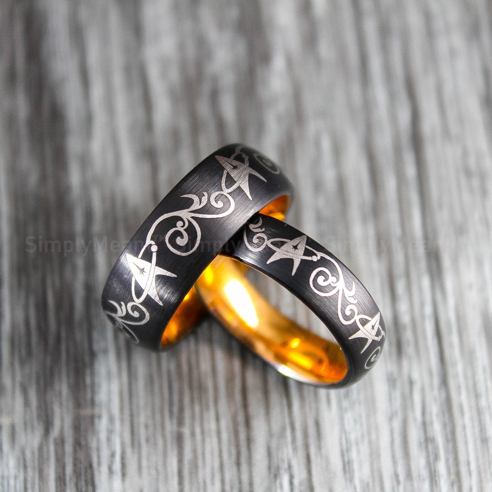 IMG_1702 Star Trek Wedding Rings, Starfleet  Wedding Rings, Starfleet Jewelry, Star Trek Rings - Image 4