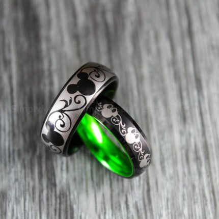 Mickey Mouse Rings, Mickey Mouse Wedding Bands, Matching Couple Rings
