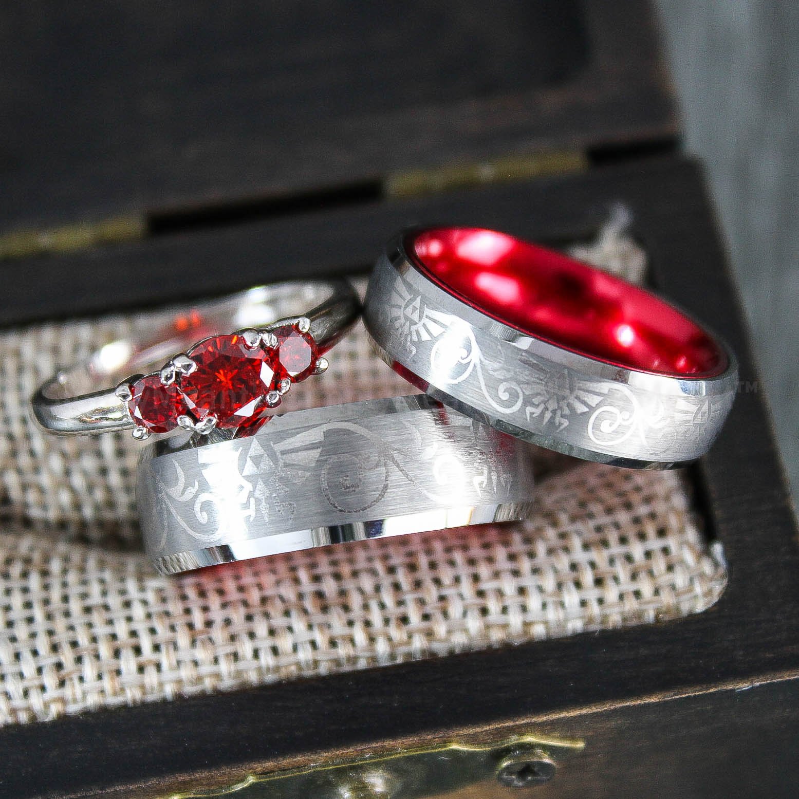 IMG_1797 Zelda Wedding Rings, Legend of Zelda Wedding Rings, Zelda Jewelry, Gamer Rings - Image 1