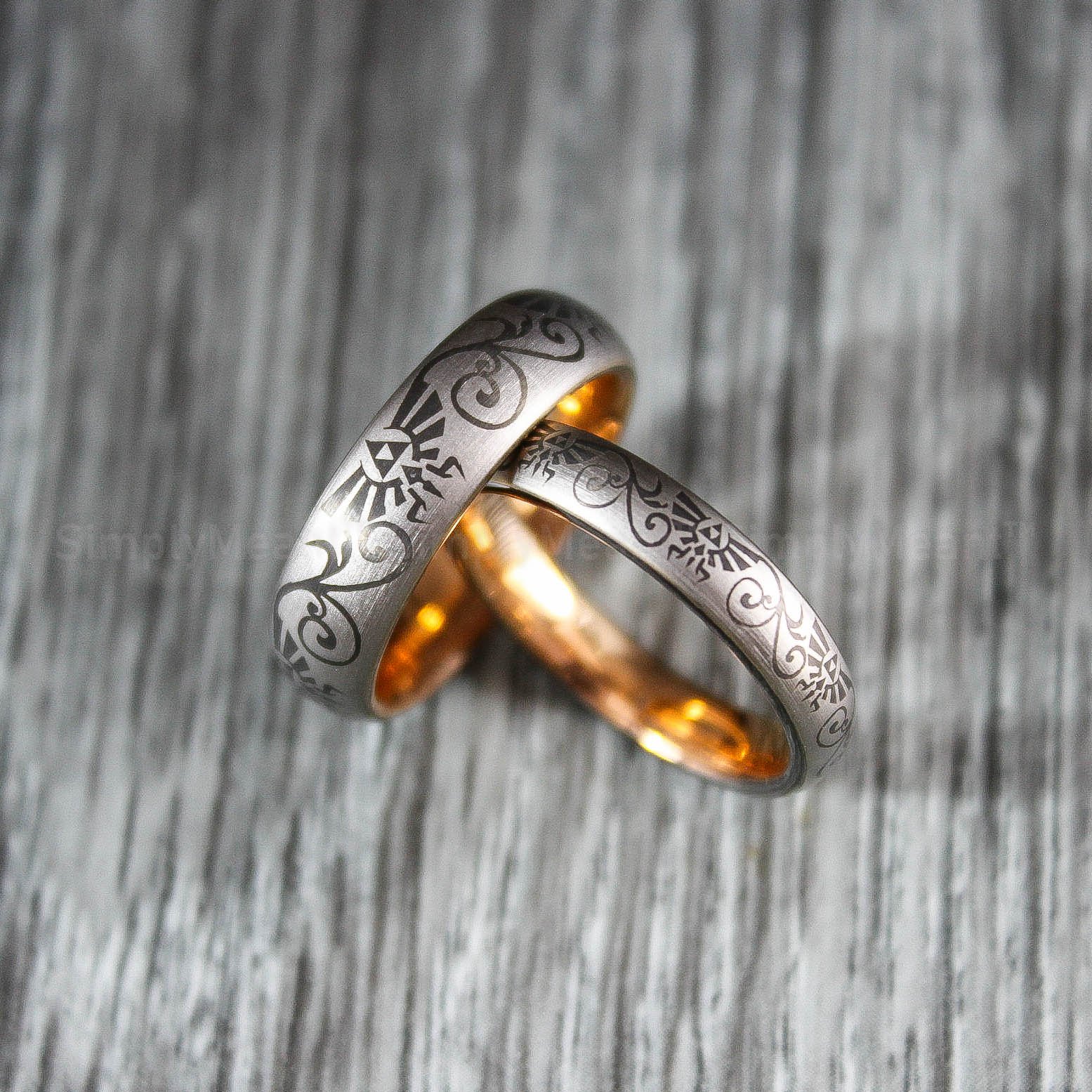 IMG_1802 Zelda Wedding Rings, Legend of Zelda Wedding Rings, Zelda Jewelry, Gamer Rings - Image 1