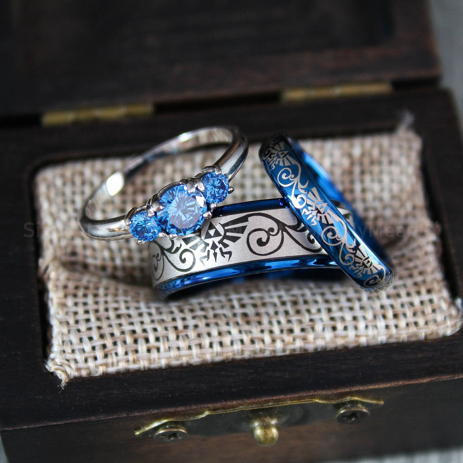 IMG_1819 Zelda Wedding Rings, Legend of Zelda Wedding Rings, Zelda Jewelry, Gamer Rings - Image 1