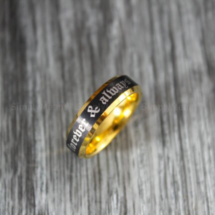 Forever and Always Ring, Black Wedding Bands, Forever and Always Wedding Band