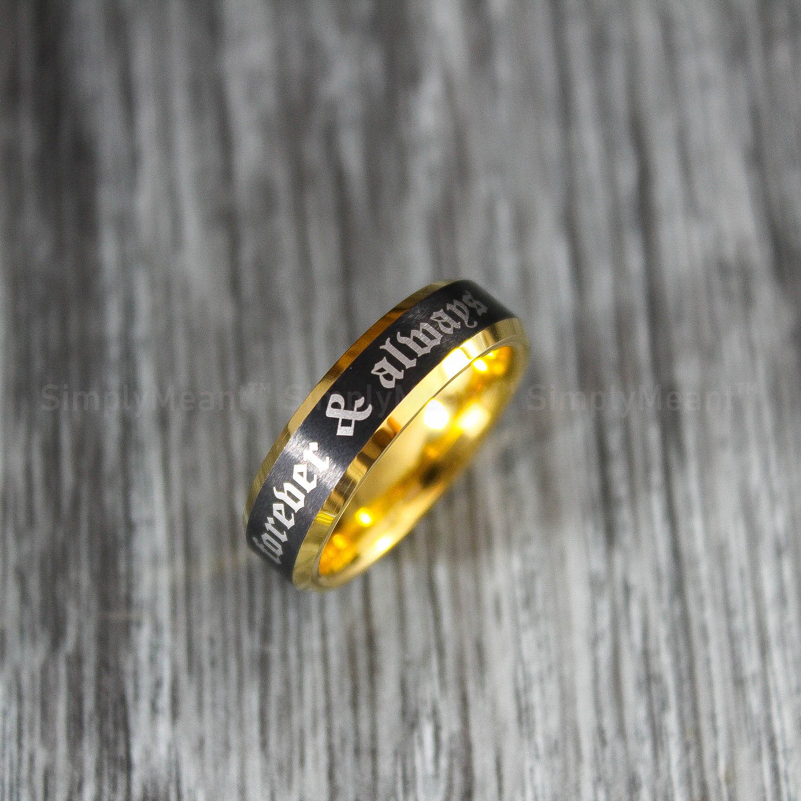 IMG_1836 Forever and Always Rings, Black Wedding Bands, Couple Ring Set, Matching Couple Rings - Image 4