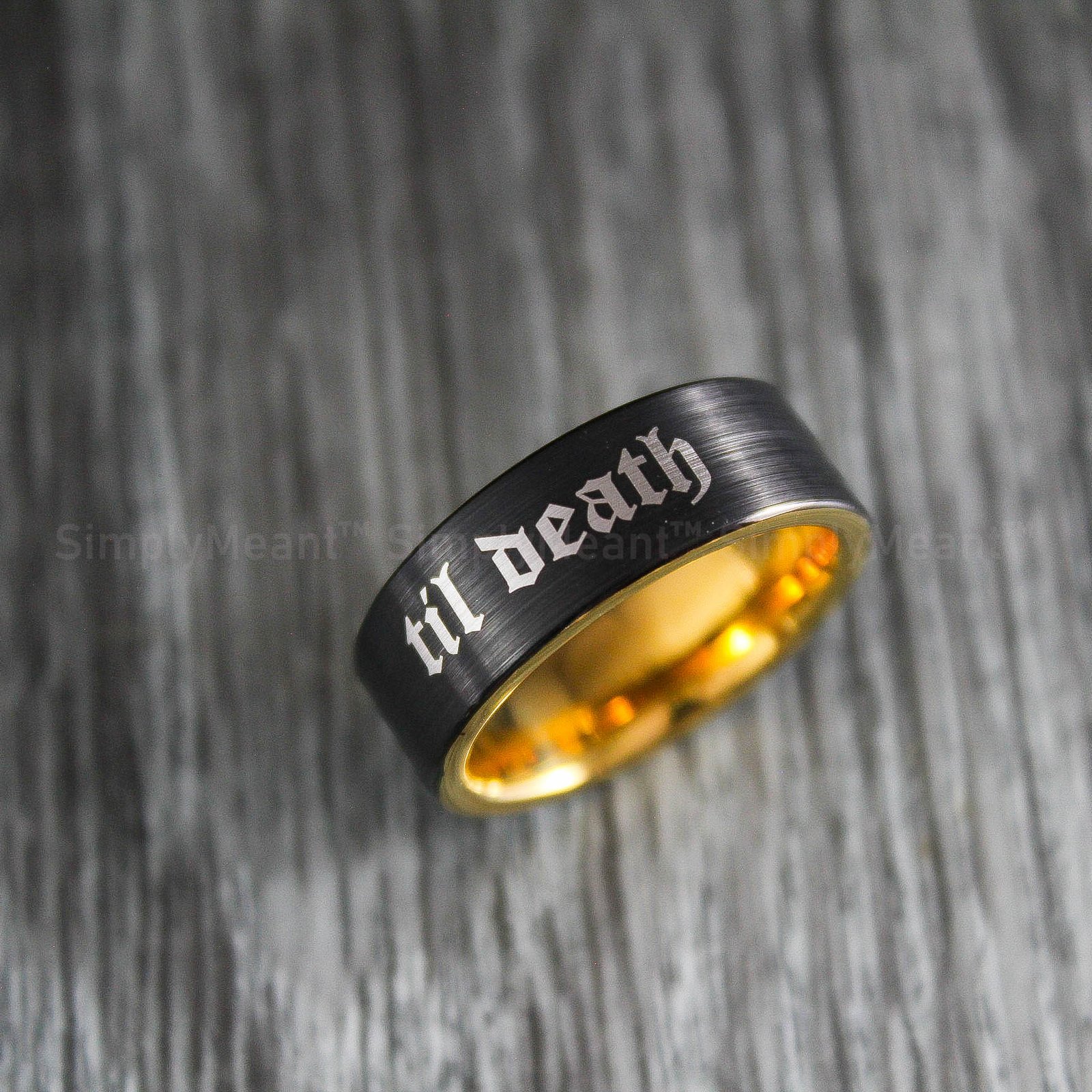 IMG_1849 Til Death Ring, Til Death Wedding Ring, Til Death Wedding Band, Black Wedding Band - Image 1