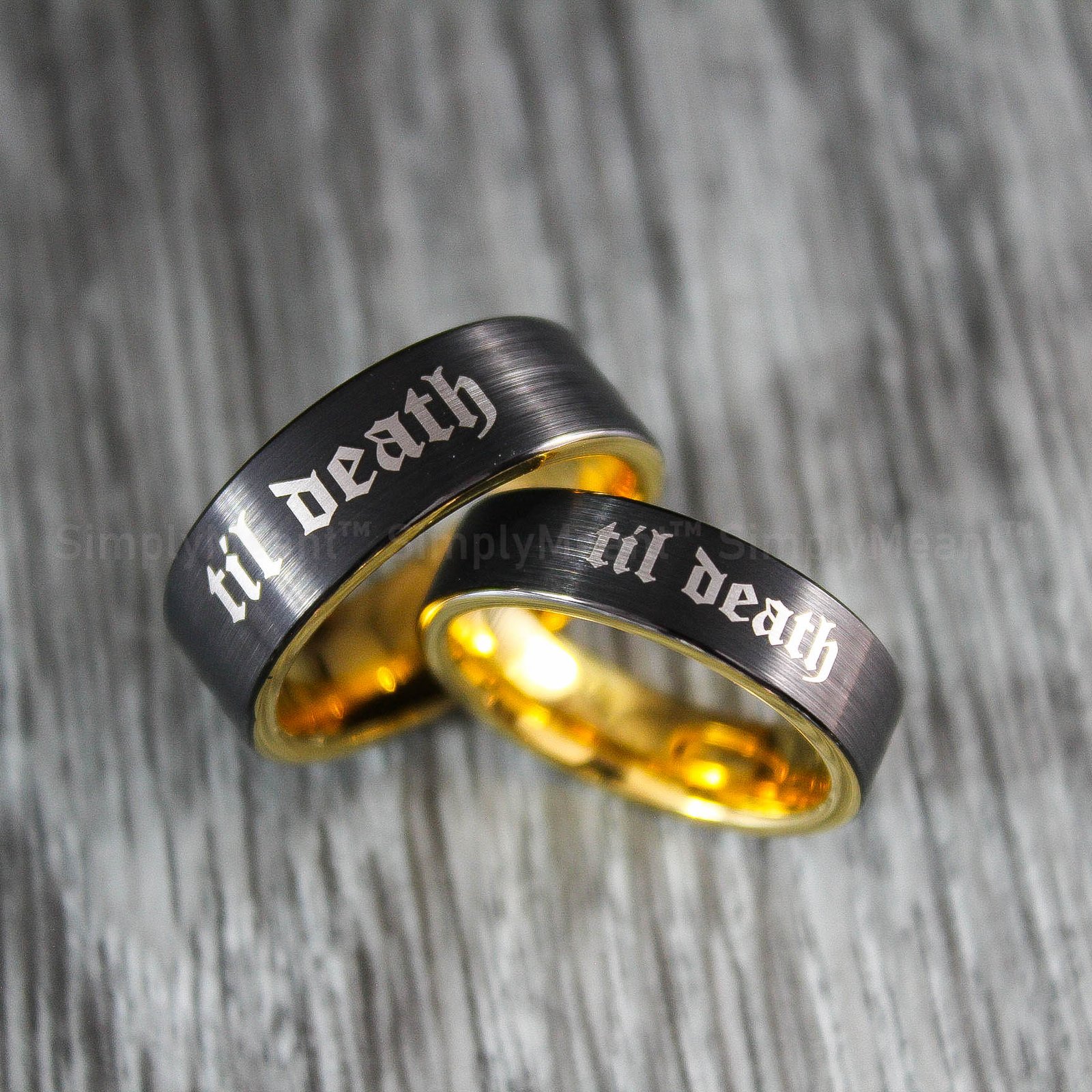 IMG_1850 Til Death Ring, Til Death Wedding Ring, Til Death Wedding Band, Black Wedding Band - Image 3