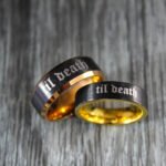 Til Death Rings, Black Wedding Bands, Couple Ring Set, Matching Couple Rings