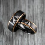 Wolves Rings, Howling Wolves Wedding Bands, Matching Couple Rings