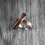 Wood Rings, Wood Wedding Bands, 4mm Silver Tungsten Wedding Bands, Wood Wedding Rings
