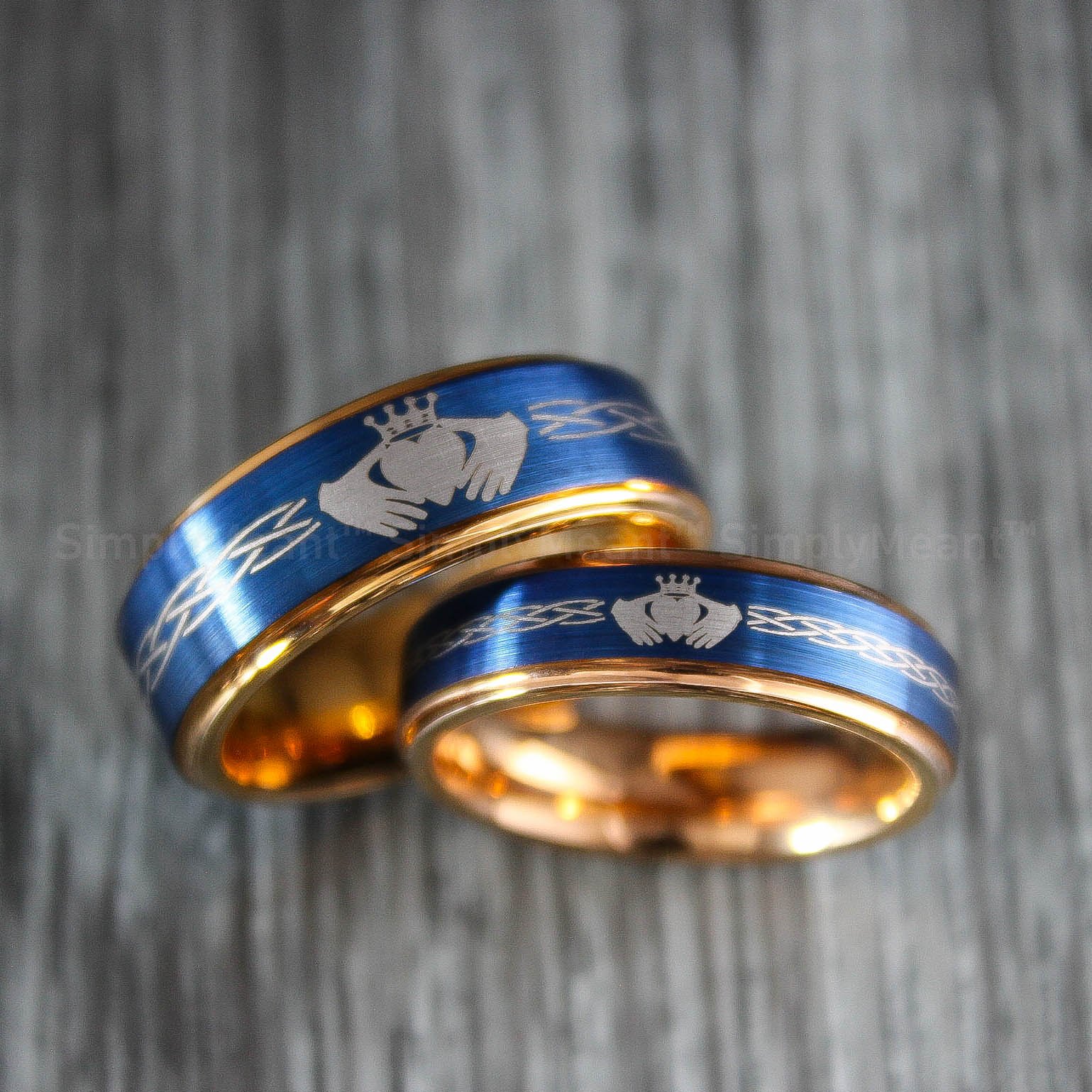 IMG_1882 Claddagh Rings, Claddagh Couple Wedding Bands, Irish Rings, Couple Ring Set - Image 1